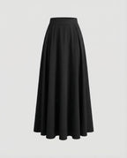 Women's High Waisted Pleated Maxi Skirt – Flowing A Line Long Skirt