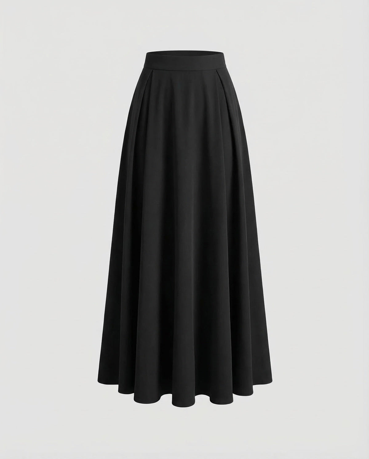 Women's High Waisted Pleated Maxi Skirt – Flowing A Line Long Skirt