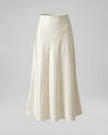 Women's Satin Maxi Skirt with Curved Panel Detailing