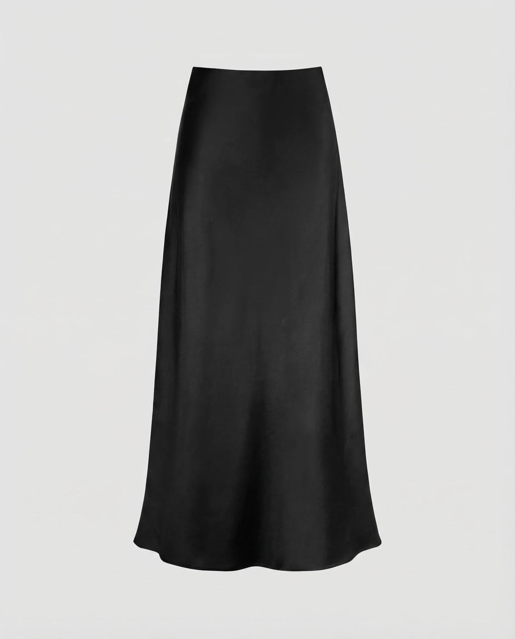 Women's Satin Midi Slip Skirt with Soft Flared Hem