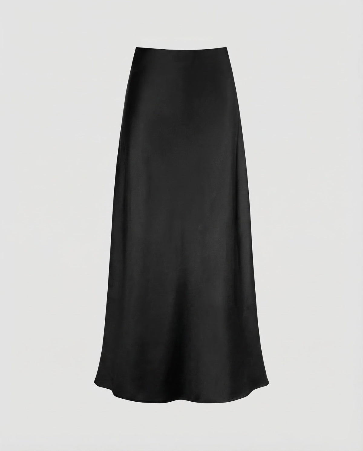 Women's Satin Midi Slip Skirt with Soft Flared Hem