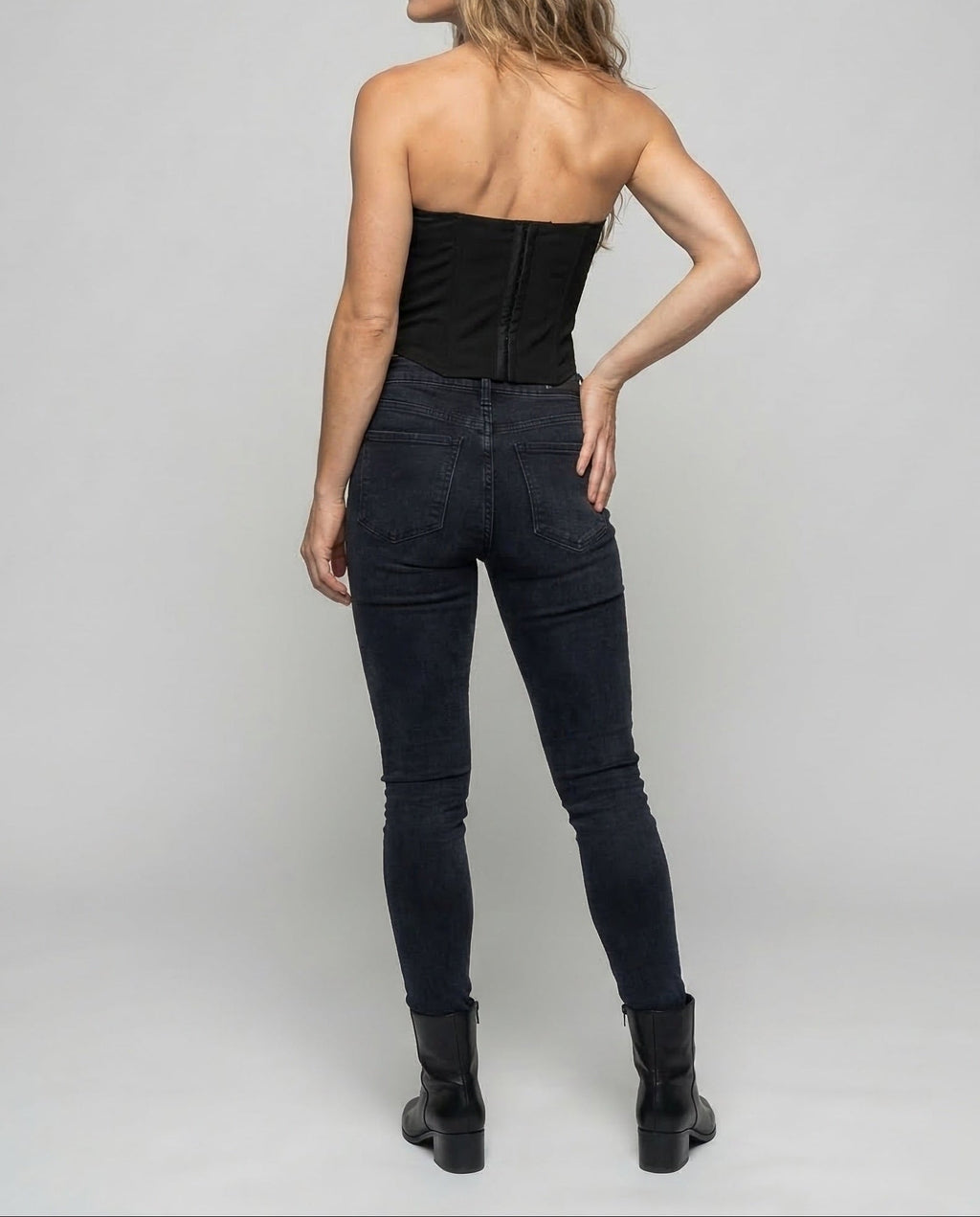 Women's Strapless Corset Bustier Top with Sweetheart Neckline