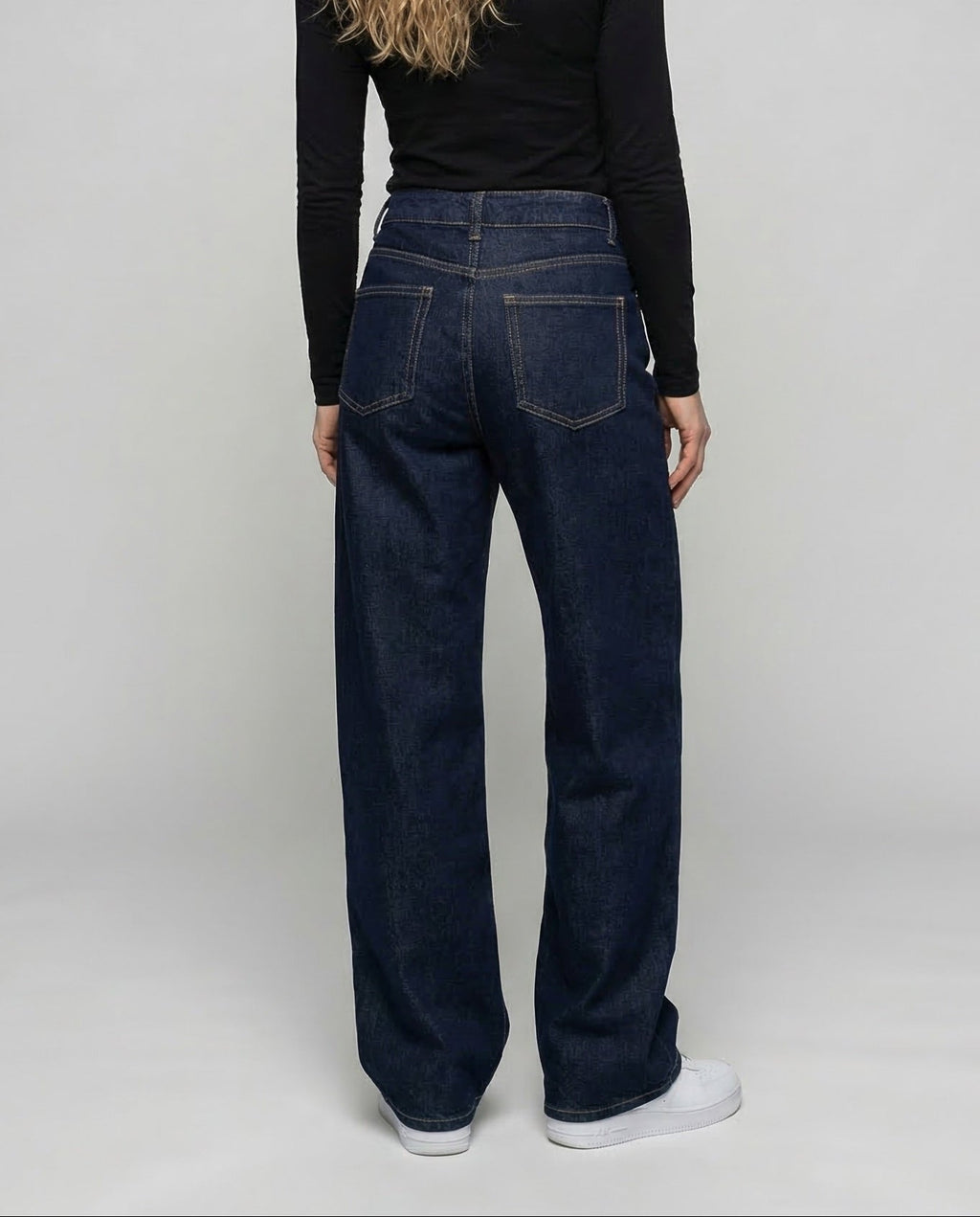 Women's High Waisted Wide Leg Jeans – Full Length Relaxed Denim Trousers
