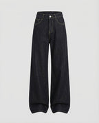 Women's High Waisted Wide Leg Jeans – Full Length Relaxed Denim Trousers