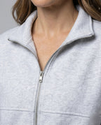 Women's Two-Piece Sweat Set with Cropped Zip Jacket and Wide-Leg Trousers