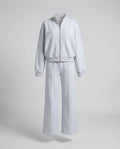 Women's Two-Piece Sweat Set with Cropped Zip Jacket and Wide-Leg Trousers