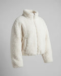 Women's Short Teddy Fleece Jacket with Stand Collar and Full Zip