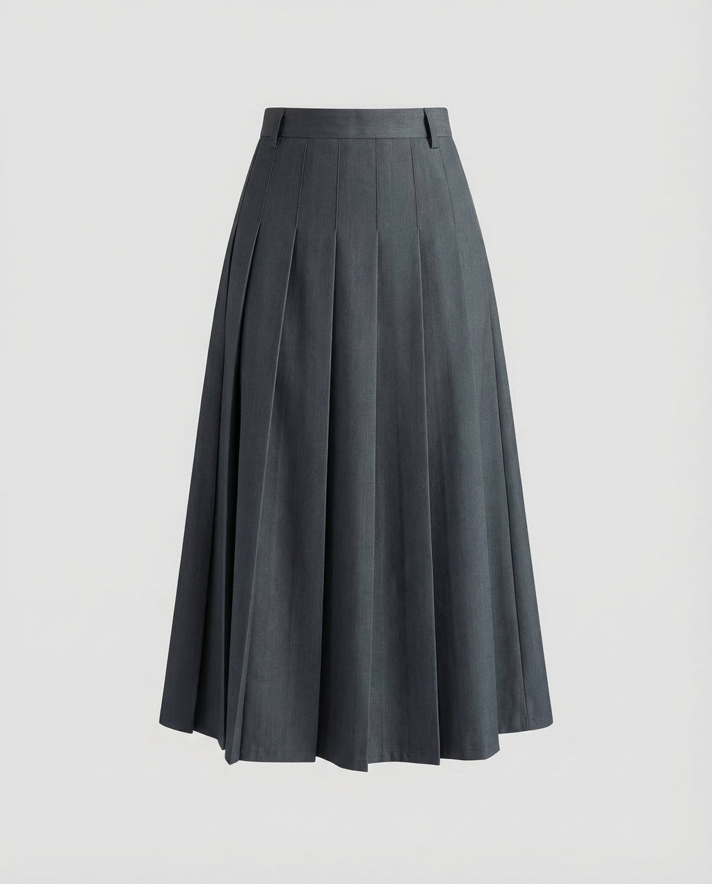 Women's High Waisted Pleated Midi Skirt with Belt Loops