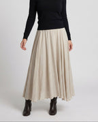Women's Flowing Maxi Skirt with Softly Gathered Waist and Textured Finish