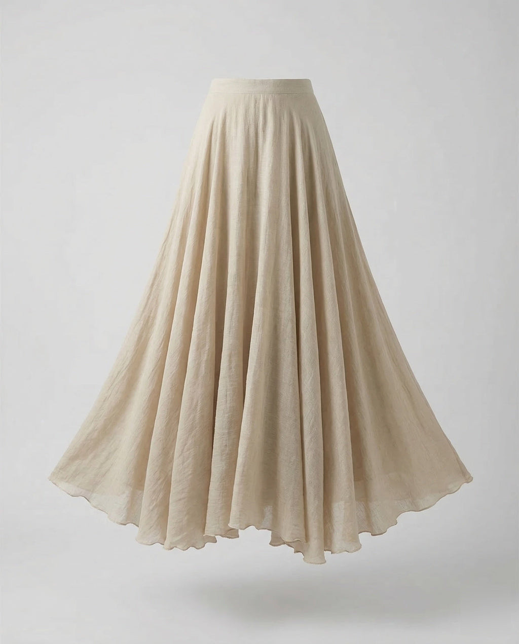 Women's Flowing Maxi Skirt with Softly Gathered Waist and Textured Finish