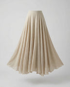 Women's Flowing Maxi Skirt with Softly Gathered Waist and Textured Finish