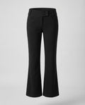 Women's High Waisted Flared Trousers with Broad Waistband and Fitted Hips