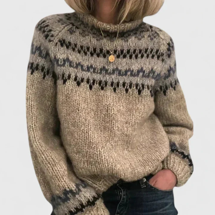 Women's Knit Jumper – Cosy Season Essential in Camel or Grey
