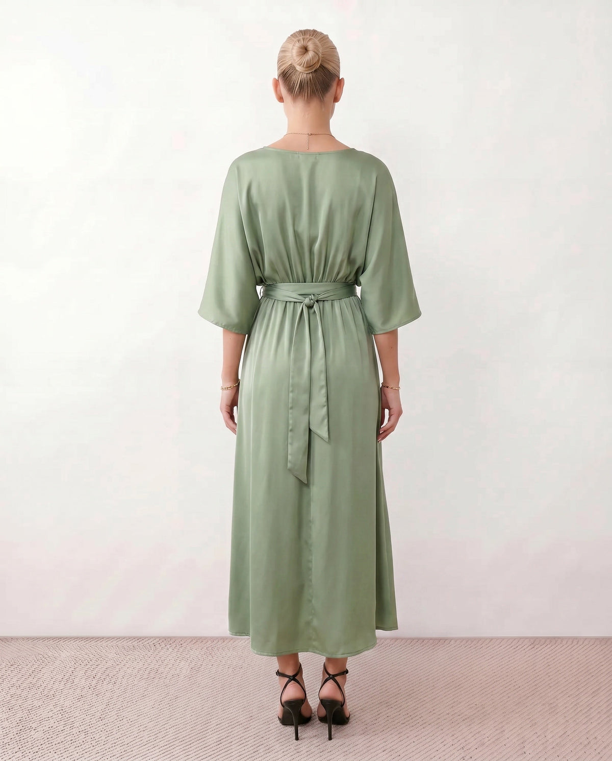 Open Back Tie-Back Wedding Guest Maxi Dress