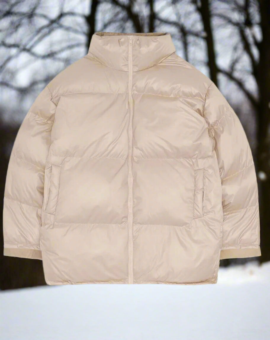Thick Padded Puffer with High Collar – Oversized Fit