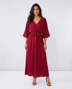 Open Back Tie-Back Wedding Guest Maxi Dress
