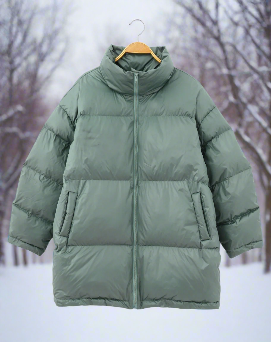 Thick Padded Puffer with High Collar – Oversized Fit