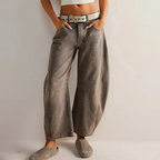 Barrel Leg Jeans – Women's High Waist Relaxed Tapered Denim