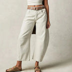 Barrel Leg Jeans – Women's High Waist Relaxed Tapered Denim