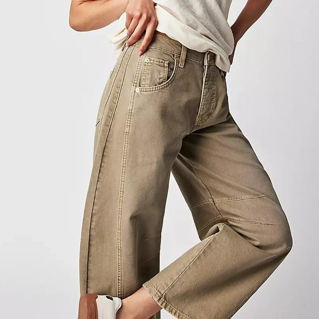 Barrel Leg Jeans – Women's High Waist Relaxed Tapered Denim