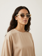 Cream Cat Eye Sunglasses – Women's Retro Vintage-Style Sunglasses