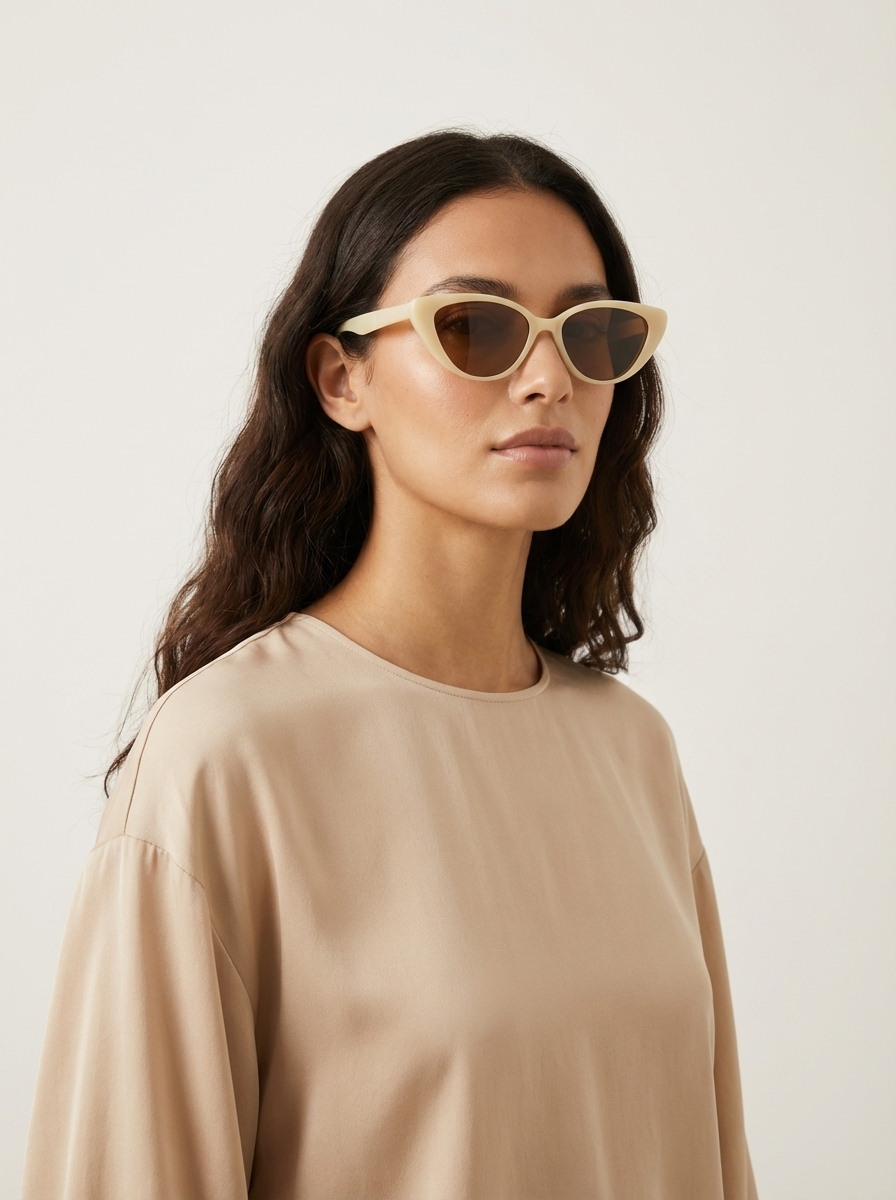 Cream Cat Eye Sunglasses – Women's Retro Vintage-Style Sunglasses