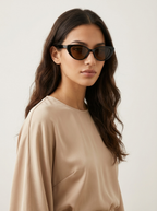 Cream Cat Eye Sunglasses – Women's Retro Vintage-Style Sunglasses