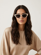 Cream Cat Eye Sunglasses – Women's Retro Vintage-Style Sunglasses
