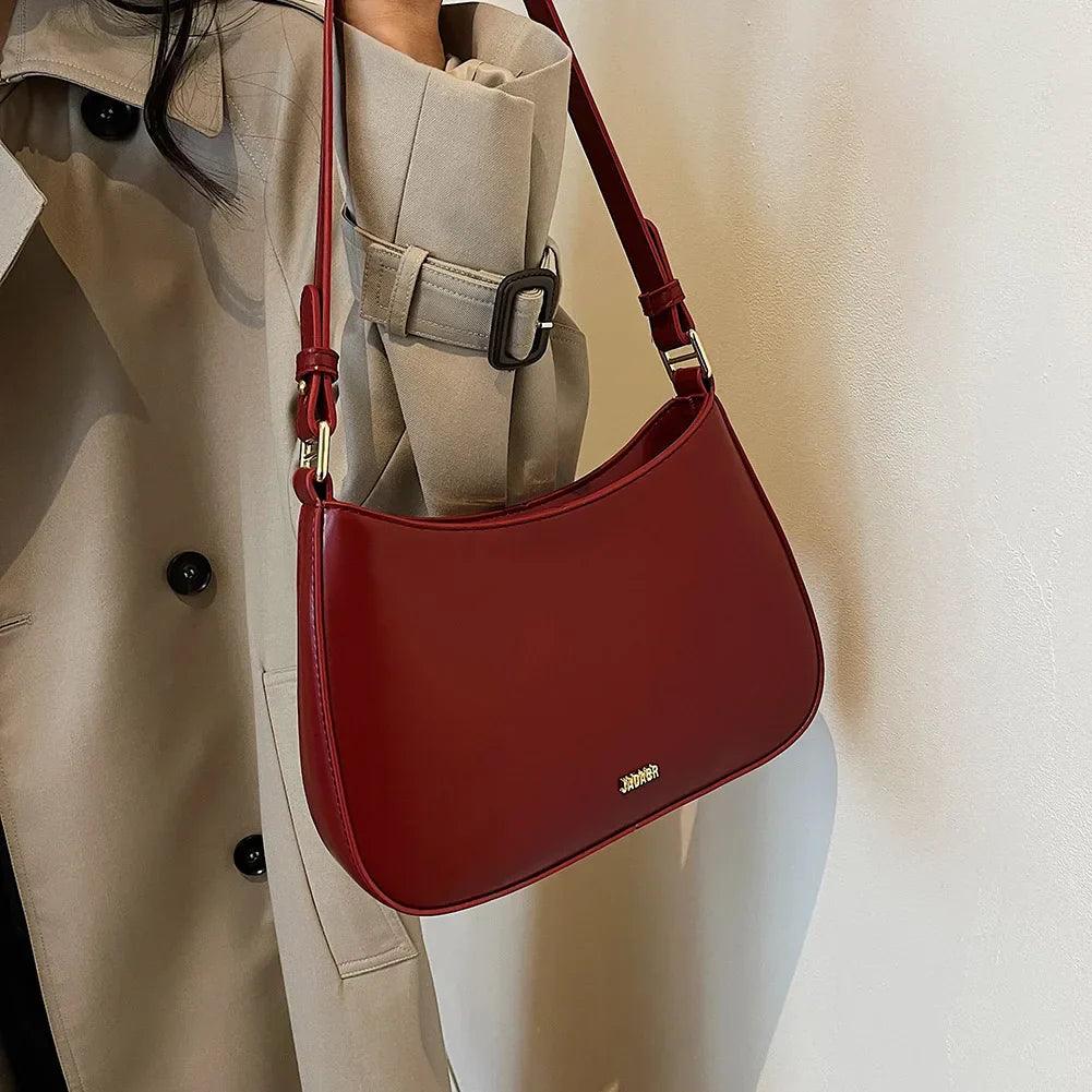 PU Leather Shoulder Bag with Adjustable Strap
