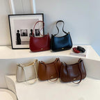 PU Leather Shoulder Bag with Adjustable Strap