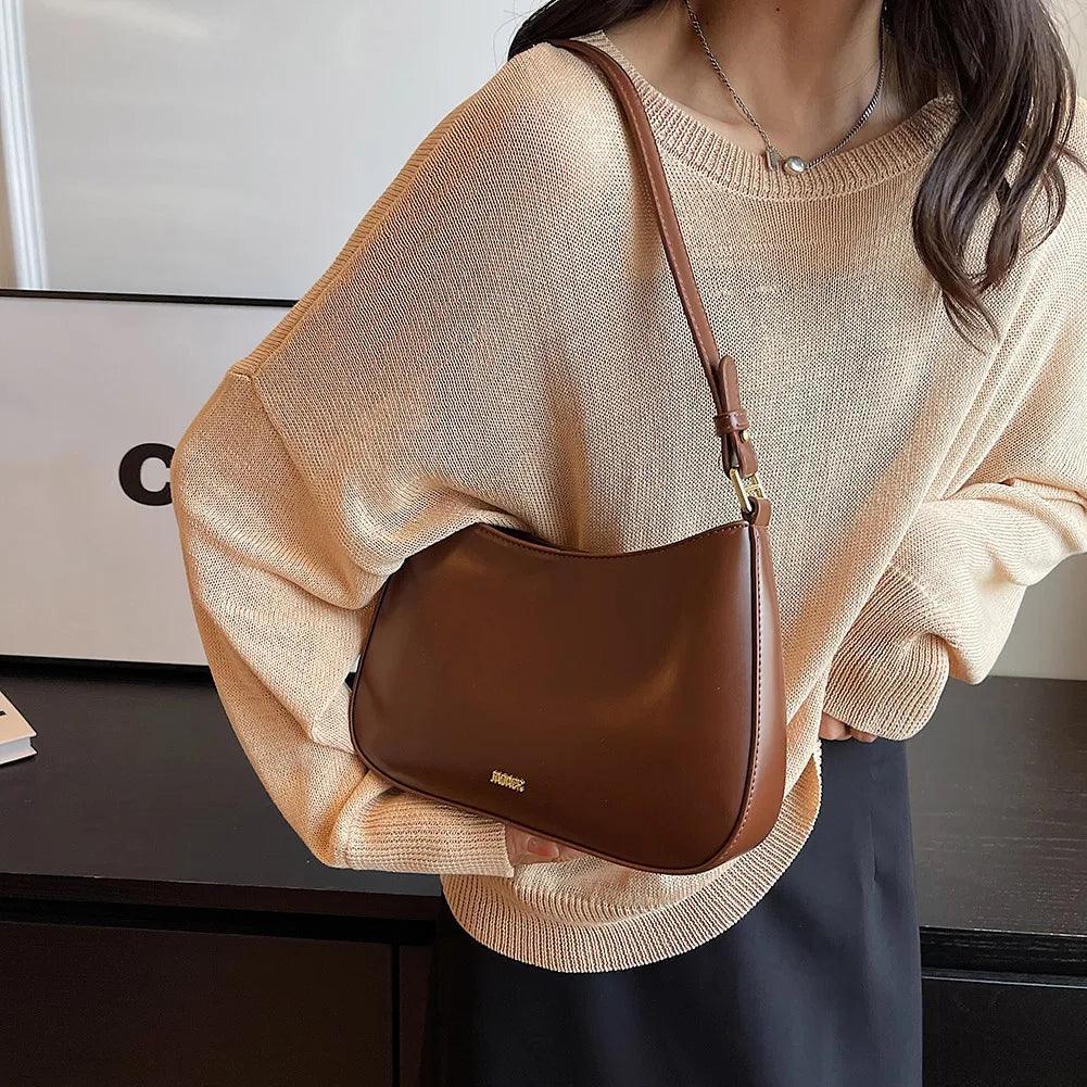 PU Leather Shoulder Bag with Adjustable Strap