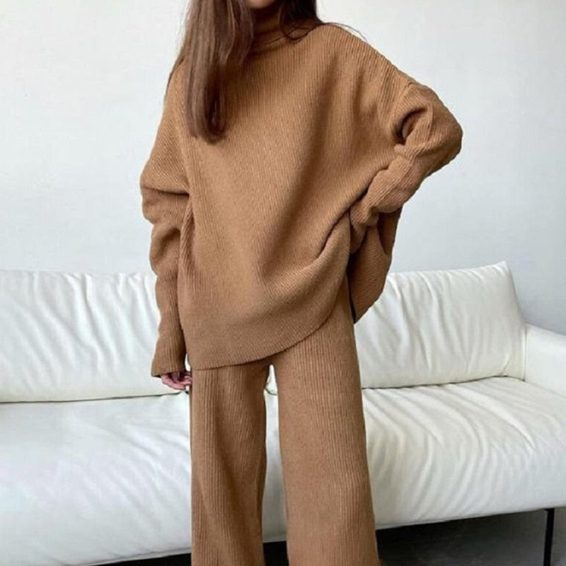 Women's Oversized Knitted Two-Piece Lounge Set
