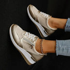 Women's Platform Trainers – Lightweight Everyday Comfort in Gold or Silver