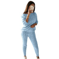 Women's Cable Knit Jumper and Jogger Set with Wide Neckline