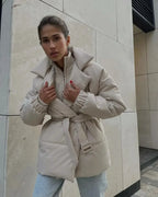 Belted Puffer Jacket – Waist-Defining Winter Warmth
