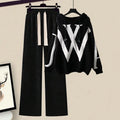 Women's Knitted Hooded Jumper and Wide-Leg Trouser Set