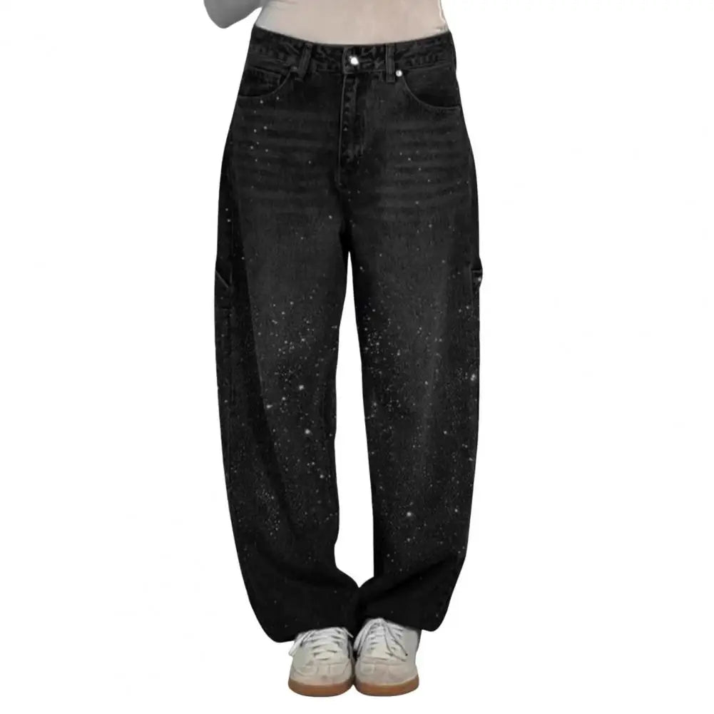 Embellished Wide-Leg Jeans – Sparkling High-Waist Denim | Meave & Ivy
