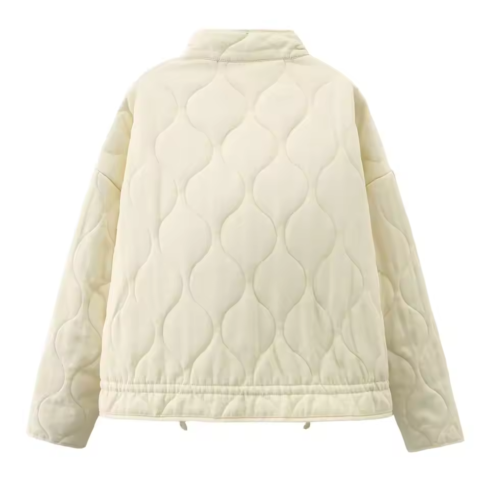Quilted Everyday Jacket with Pocket Detail & Drawstring Waist