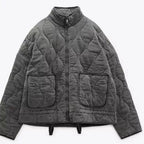 Quilted Everyday Jacket with Pocket Detail & Drawstring Waist