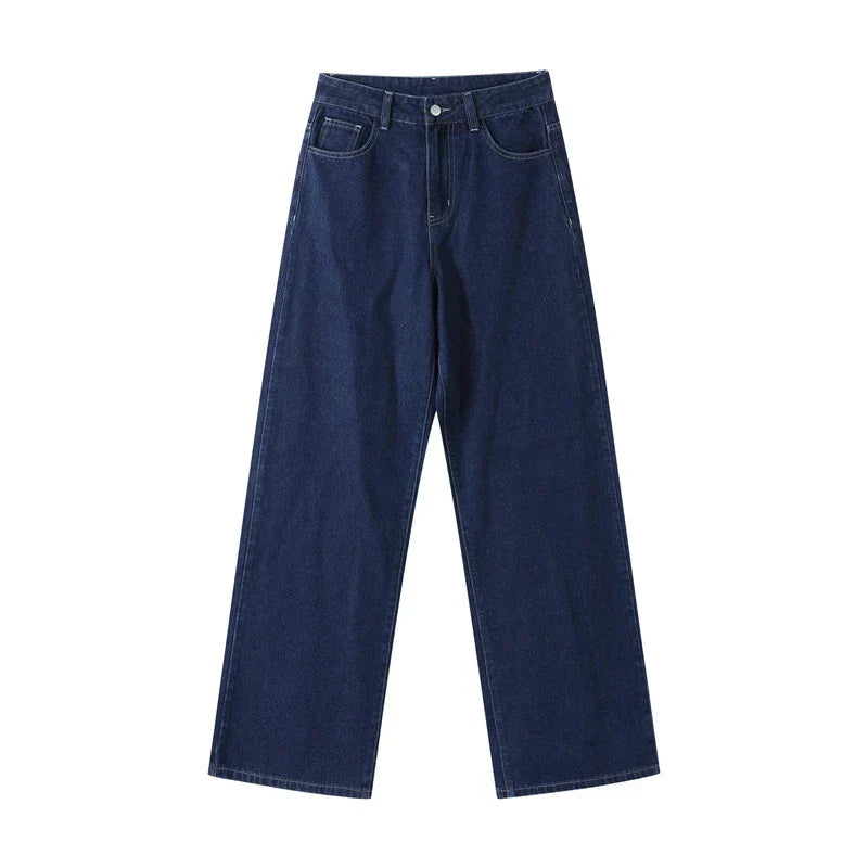 Women's Belted Denim Jacket and Wide-Leg Trousers Set