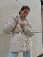 Belted Puffer Jacket – Waist-Defining Winter Warmth