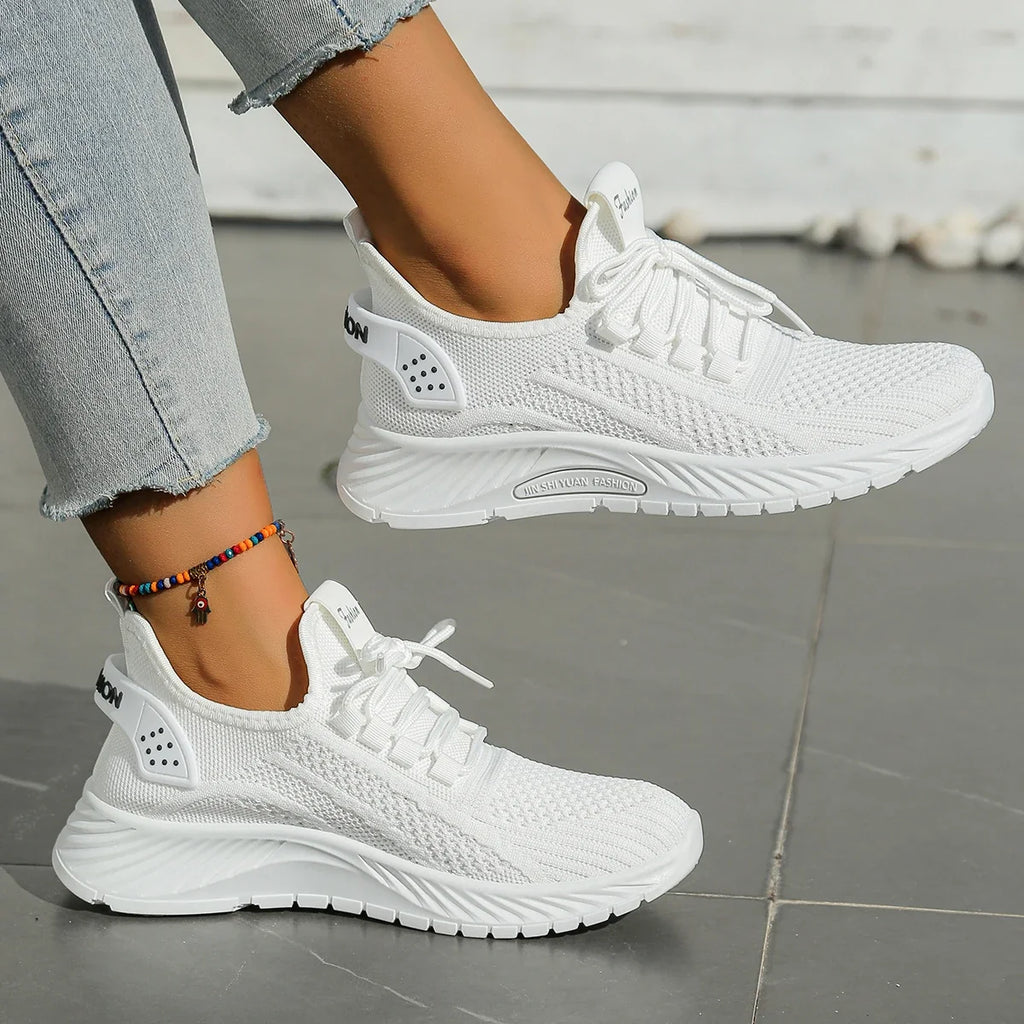 Blush Pink Knit Trainer – Effortless Leisure Sneaker | Meave & Ivy