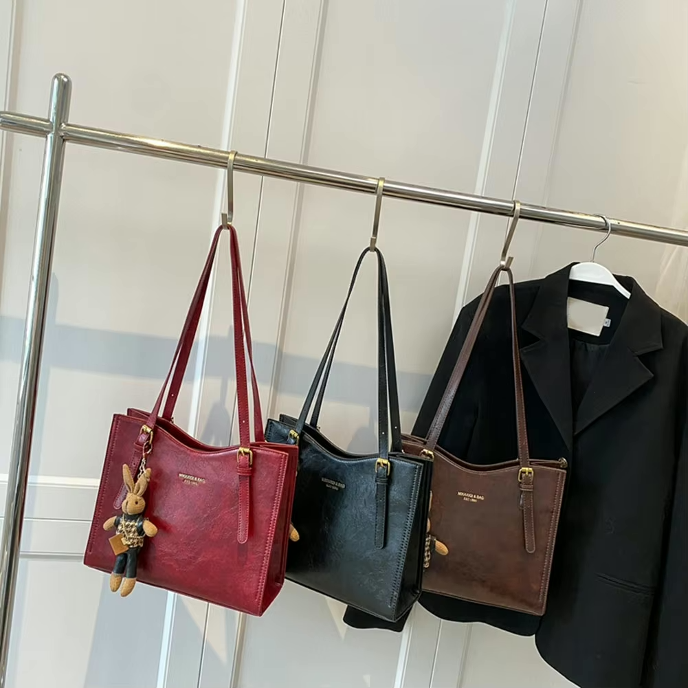 Women's Tote Bag with Bunny Charm – Spacious Everyday Shoulder Bag