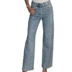 High-Waist Straight-Leg Jeans – Vintage Washed Denim | Meave & Ivy