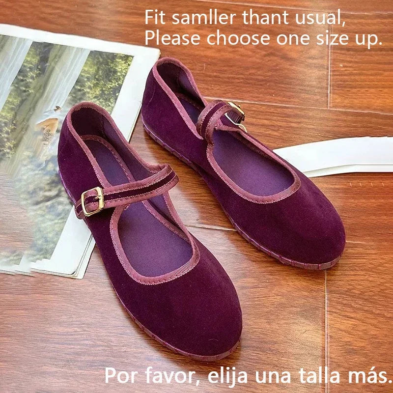 Velvet Mary Jane Ballet Flat – Luxurious Leisure Loafer | Meave & Ivy