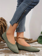 Breathable Knit Ballet Flats with Stretch & Comfort Sole – Pointed Toe Flats