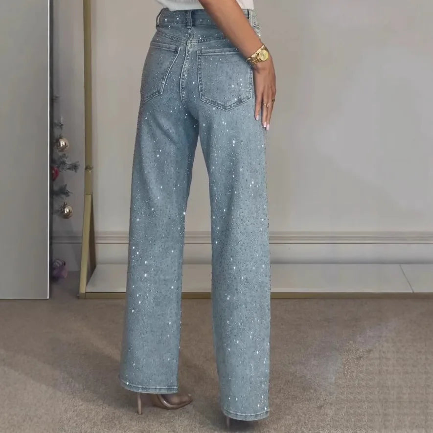 High-Waist Straight-Leg Jeans – Vintage Washed Denim | Meave & Ivy