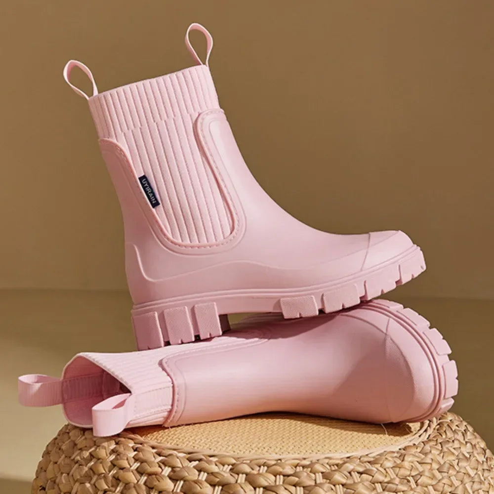 Waterproof Chelsea Rain Boots with Comfort Sole – Women's Wellies