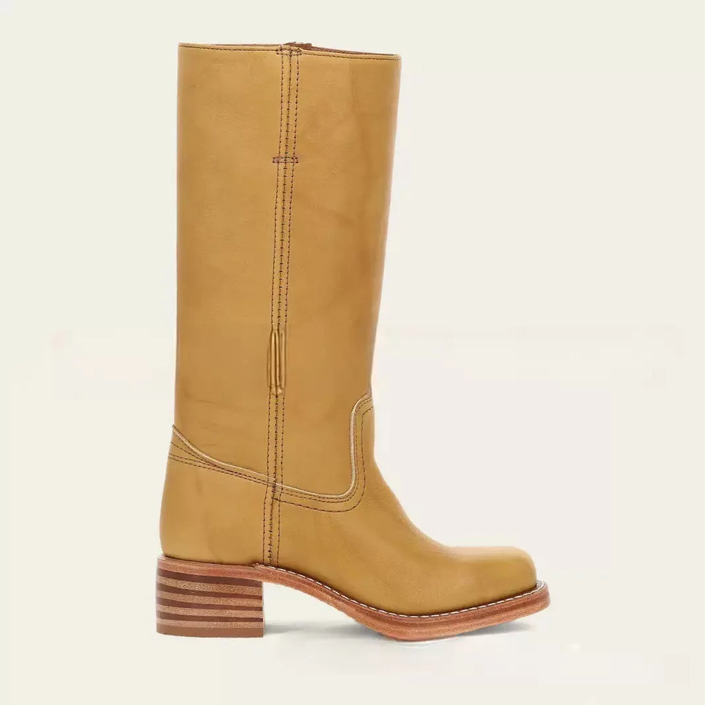 Western Boots with High Shaft & Stacked Heel – Women's Cowboy Boots