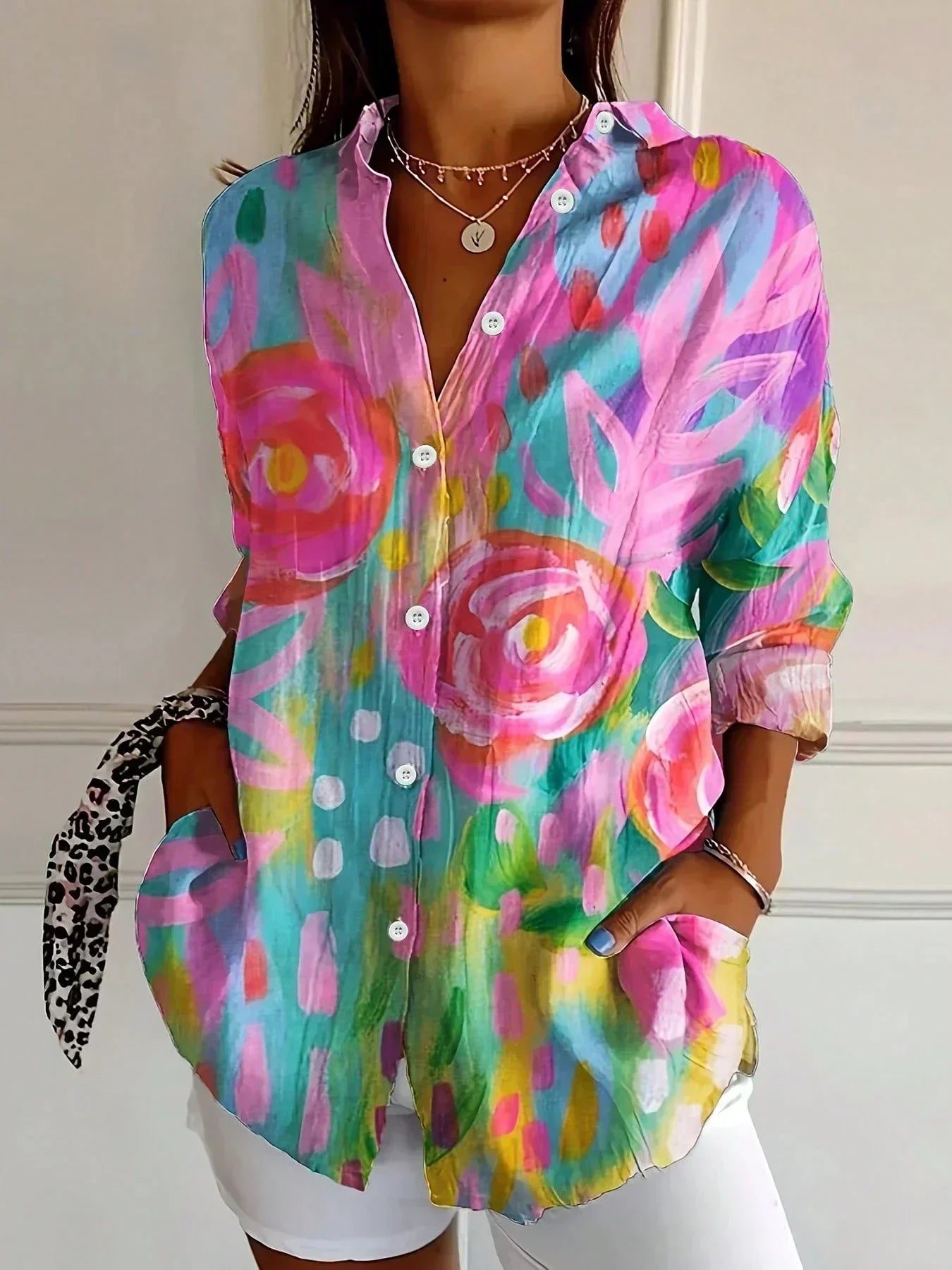 Wilma | Women's Casual Printed Summer Blouse | Meave & Ivy